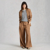 Sasha Wide Leg Linen Trousers - Tan