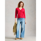 Nova Linen Blend Cardigan - Dark Pink