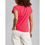 Nelly Plain Embroidered Tee - Bright Pink