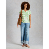Nelly Notch Stripes Tee - Green Multi