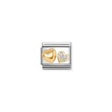 Yellow Gold Glitter Heart - Composable Charm