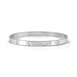 Pretty Bangles Heart Cz White Satinshine – Medium