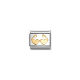 Yellow Gold Heart Glasses - Composable Charm