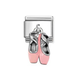 Sterling Silver Pink Ballet Shoes - Composable Charm
