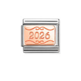9K Rose Gold 2026 Plate - Composable Charm
