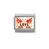 9K Rose Gold Red Butterfly Love - Composable Charm