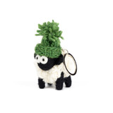 Blackface Mountain Sheep Keyring - Green Bobble Hat