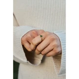 "Heartstone" Green Solitaire Ring – Gold Finish