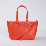 Eva Lazer Cut Leather Tote – Orange