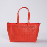 Eva Lazer Cut Leather Tote – Orange
