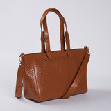 Eva Lazer Cut Leather Tote – Brown