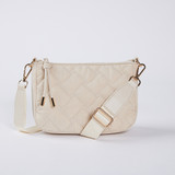 Emilia Diagonal Quilted Crossbody – Cream Lining
