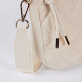 Emilia Diagonal Quilted Crossbody – Cream Lining