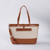 Eileen Basket Tote With Leather Straps