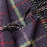 Merino Luxury Wool Scarf - Purple Check