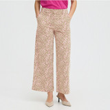 Ihkate Printed Trousers – Beige / Pink Leopard Flower