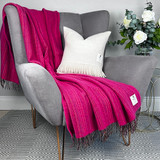 Heritage Tweed Fuchsia Wool Throw
