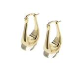 Toni Crystal Oval Hoop Earrings Gold