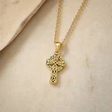 Gold Celtic Cross Necklace