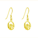 Gold Celtic Claddagh Drop Earrings