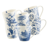 Archive Blue Mugs Set of 6