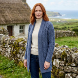 Merino Wool Patchwork Shawl Aran Cardigan