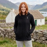 Claddagh Heart Aran Side Zip Hoodie