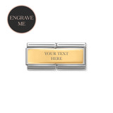 Classic Gold Engravable Double Charm
