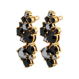 Marigold Crystal Drop Earrings - Black Mix
