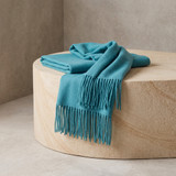 Bianca Plain Fringe Scarf - Teal