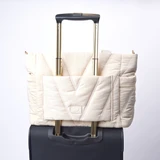 Faline Quilted Tote - Cream
