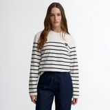 Harling Striped Top - Cloud/Dark Navy