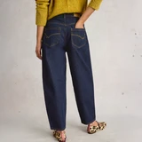 Aubrey Barrel Leg Jeans - Dark Denim