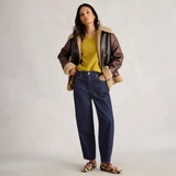 Aubrey Barrel Leg Jeans - Dark Denim