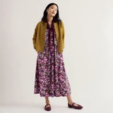 Veronica Short Sleeve Midi Dress - Sketchbook Blooms Rosa