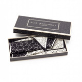 Vegan Silk Foulard - Cream and Black Swirl