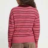 Ihsage Pullover - Fruit Dove With Zinfandel Stripe
