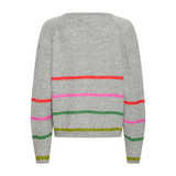 Ihdasila Pullover - Grey Melange With Multicolour Stripe