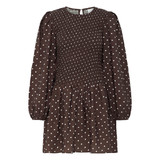 Ihforana Casual Dress - Coffee Bean/Birch Dot