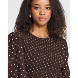 Ihforana Casual Dress - Coffee Bean/Birch Dot