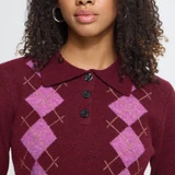 Ihdasila Polo Pullover - Rhododendron Harlekin