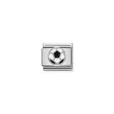 Football Symbol in Sterling Silver, Enamel & 925 Silver - Composable Charm