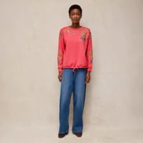 Autumn Embroidered Sweatshirt - Pink