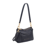 Saffron Double Zip Shoulder Bag - Black