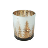 Gold Pine Trees Tealight Holder