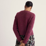 Dawson Pick Merino Cardigan - Dark Hellebore