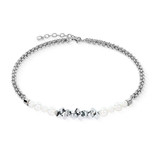 Swarovski Crystal & Crystal Pearl Necklace – Silver