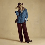 Denim Blue Western Relaxed Fit Shirt