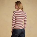 Sophie Ribbed Fitted T-Shirt - Russet Striped