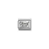 Class of 2027 Plate - Oxidised Stainless Steel & 925 Sterling Silver Composable Charm